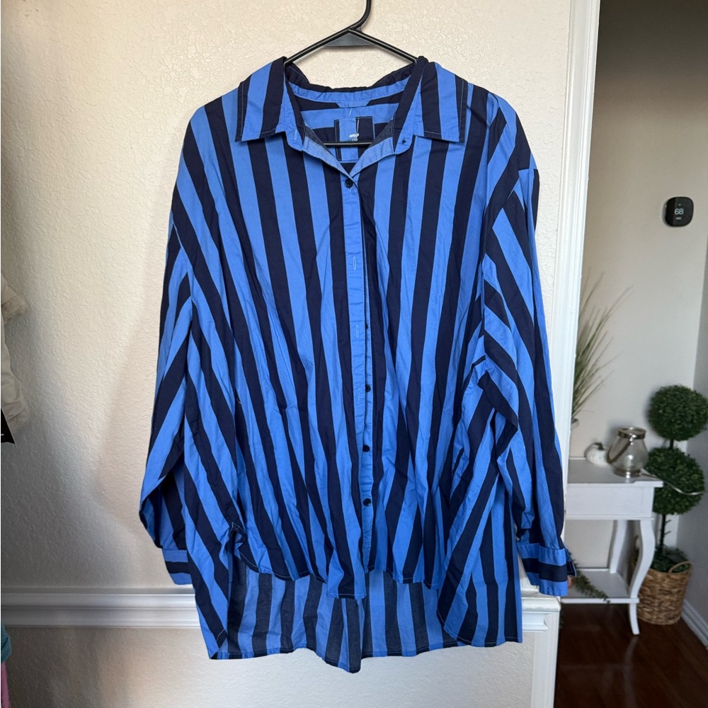 Blue and Black Striped LARGE  aerie - Picture 6 of 9